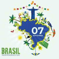 Brésil célébrer ses indépendance journée vecteur