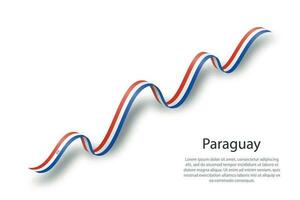 agitant un ruban ou une bannière avec le drapeau du paraguay vecteur