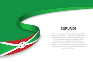 vague drapeau de burundi avec fond Contexte. vecteur