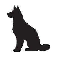 chien silhouette logo isolé sur blanc Contexte vecteur