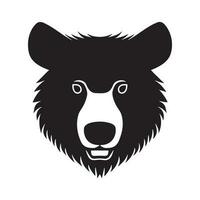 ours tête noir et blanc vecteur icône.