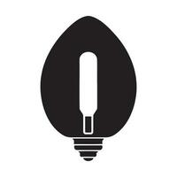 lumière ampoule silhouette logo isolé sur blanc Contexte vecteur