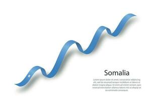 agitant un ruban ou une bannière avec le drapeau de la somalie vecteur