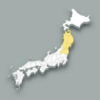 tohoku Région emplacement dans Japon carte vecteur