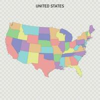 isolé coloré carte de uni États avec les frontières vecteur