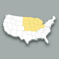 Midwest Région emplacement dans uni États carte vecteur