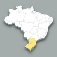 Sud Région emplacement dans Brésil carte vecteur