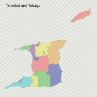 isolé coloré carte de Trinidad et Tobago avec les frontières vecteur