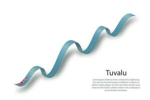 agitant un ruban ou une bannière avec le drapeau de tuvalu vecteur