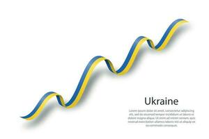 agitant un ruban ou une bannière avec le drapeau de l'ukraine vecteur