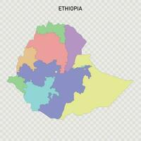 isolé coloré carte de Ethiopie vecteur