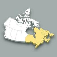 est Canada Région emplacement dans Canada carte vecteur