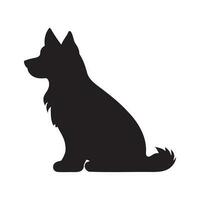 chien silhouette logo isolé sur blanc Contexte vecteur