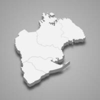 3d isométrique carte de Ouest Panama est une Province de Panama vecteur