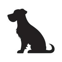 chien silhouette logo isolé sur blanc Contexte vecteur