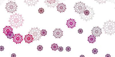 disposition vectorielle violet clair avec de beaux flocons de neige vecteur