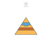 pyramide icône vecteur présente une stylisé ancien monument, signifiant histoire, égyptologie, archéologie, culture, et architectural merveille