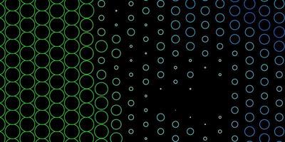 fond de vecteur vert bleu foncé avec illustration de bulles avec un ensemble de sphères abstraites colorées brillantes pour les annonces commerciales