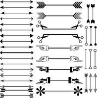 La Flèche icône ensemble. vecteur illustration, plat conception, directionnel La Flèche signe ou Icônes ensemble conception