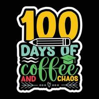 retour à école conceptions, 100 journées de café et le chaos vecteur