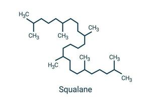 squelettique formule de squalane molécule, saturé composé, dérivé de squalène. utilisé dans produits de beauté comme émollient et Crème hydratante. vecteur illustration.