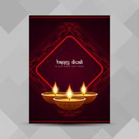 Modèle de conception de brochure religieuse Happy Diwali abstraite vecteur