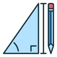 crayon et mathématiques Triangle vecteur concept coloré icône