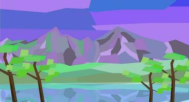 illustration vectorielle de paysage de montagne vecteur