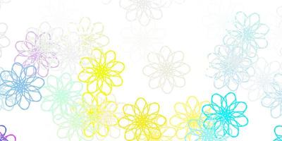 texture légère de griffonnage de vecteur multicolore avec des fleurs