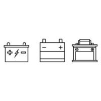 voiture batterie icône vecteur ensemble. accumulateur illustration signe collection. charge symbole ou logo.
