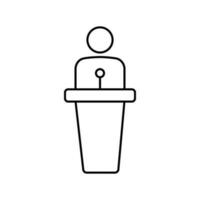 orateur icône vecteur. discours illustration signe. performance symbole ou logo. vecteur