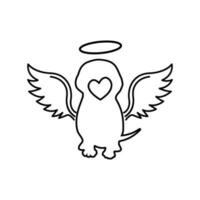 chien avec ailes icône vecteur. ange illustration signe. ailes symbole. vecteur