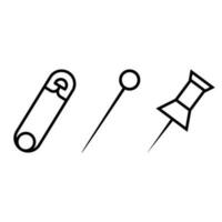 épingles icône vecteur ensemble. agrafe illustration signe collection. agrafe symbole.