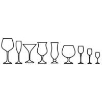 des lunettes icône vecteur ensemble. verres à pied illustration signe collection. du vin symbole. bar logo.