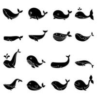 bébé baleine icône vecteur ensemble. baleine illustration signe collection. sperme baleine symbole. mer la vie logo.