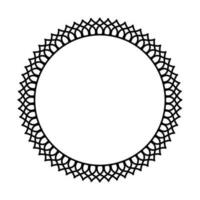 rond géométrique floral frontière Cadre conception. simple. noir et blanche. vecteur