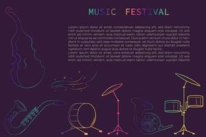 affiche du festival de musique vecteur