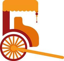 plat style le chariot dans rouge et Orange couleur. vecteur