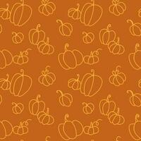 citrouilles illustration sur marron Contexte pour tissu, emballage, textile, fond d'écran, vêtements. l'automne saison. sans couture modèle. vecteur