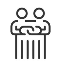 la coopération icône ligne vecteur conception éléments pictogrammes mer logo et infographie