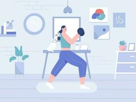 faire des exercices plat illustration vecteur