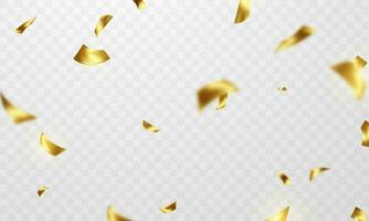 modèle de fond de célébration avec des rubans d'or confettis. carte de voeux de luxe riche. vecteur