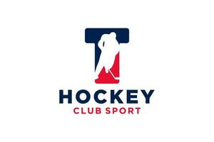 vecteur initiales lettre t avec le hockey Créatif géométrique moderne logo conception.