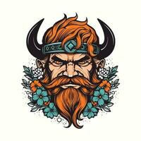 déchaîner votre interne guerrier avec une féroce viking logo conception illustration vecteur