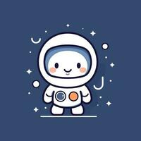 mignonne mascotte astronaute dessin animé astronaute illustration vecteur