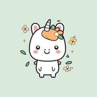 mignonne kawaii Licorne illustration vecteur