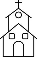 noir linéaire style église bâtiment icône. vecteur
