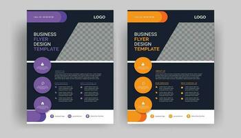moderne affaires prospectus conception modèle vecteur conception de face et dos. disposition modèle dans a4 taille. entreprise prospectus conception modèle.
