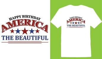 content anniversaire Amérique le magnifique T-shirt vecteur