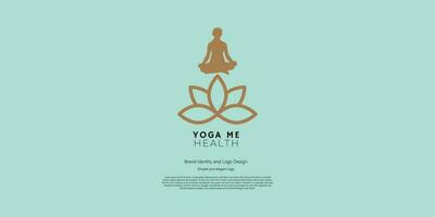 fleur yoga logo conception pour yoga centre ou Gym vecteur